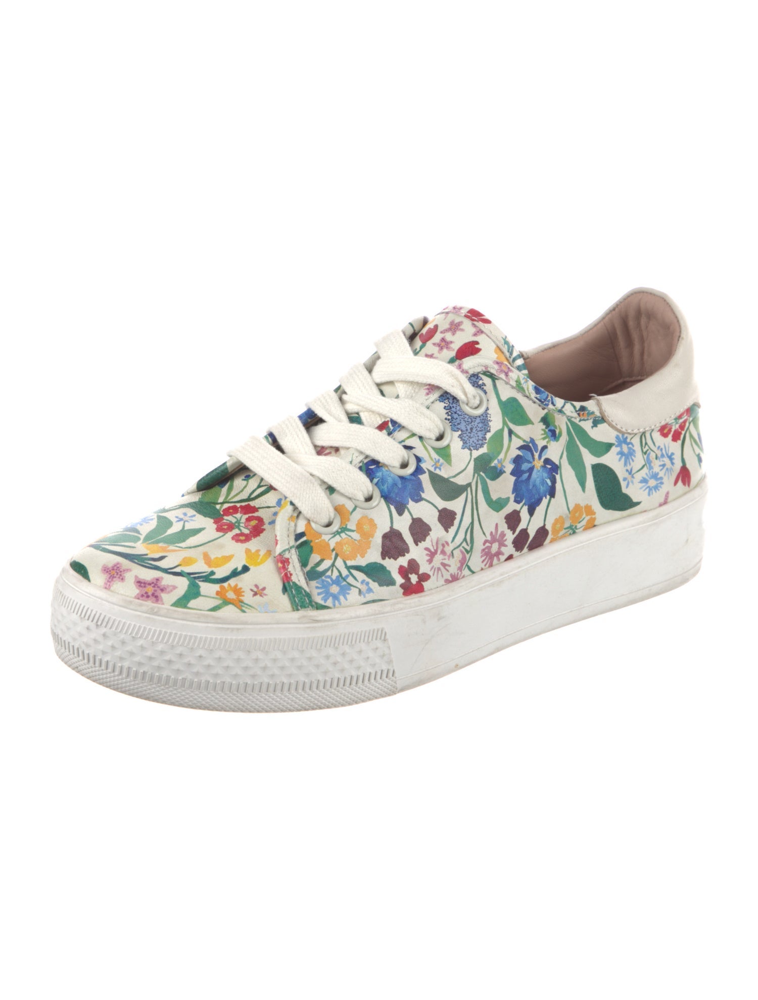 Alice + Olivia Leather Floral Print Sneakers