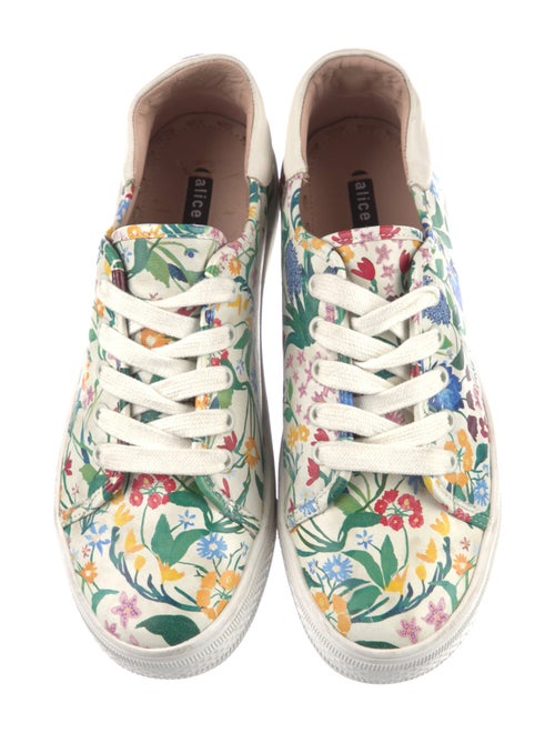 Alice + Olivia Leather Floral Print Sneakers