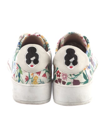 Alice + Olivia Leather Floral Print Sneakers
