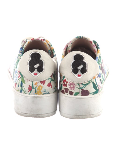 Alice + Olivia Leather Floral Print Sneakers