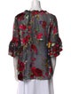 Alice + Olivia Floral Print V-Neck Blouse