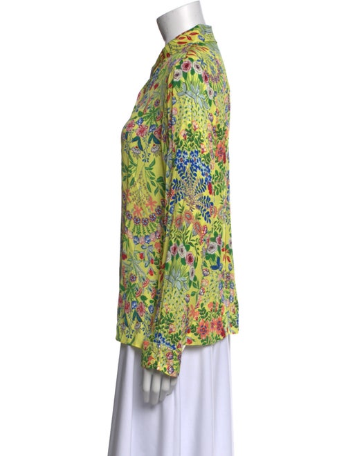 Alice + Olivia Floral Print Long Sleeve Button-Up Top