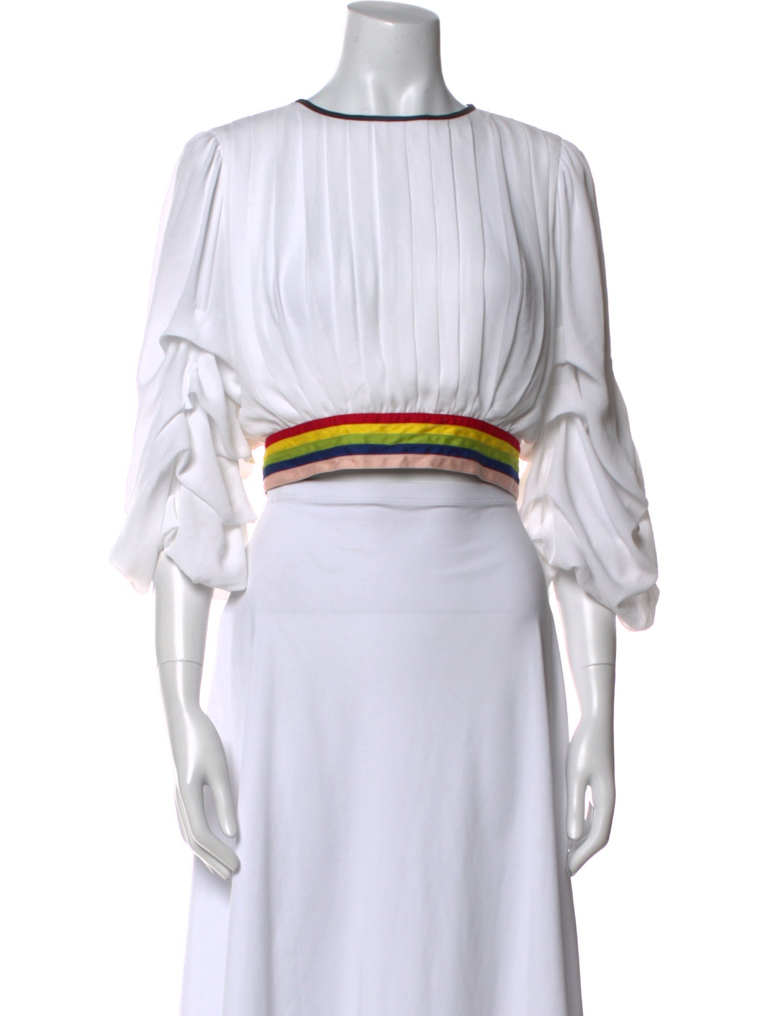 Alice + Olivia Striped Bateau Neckline Crop Top