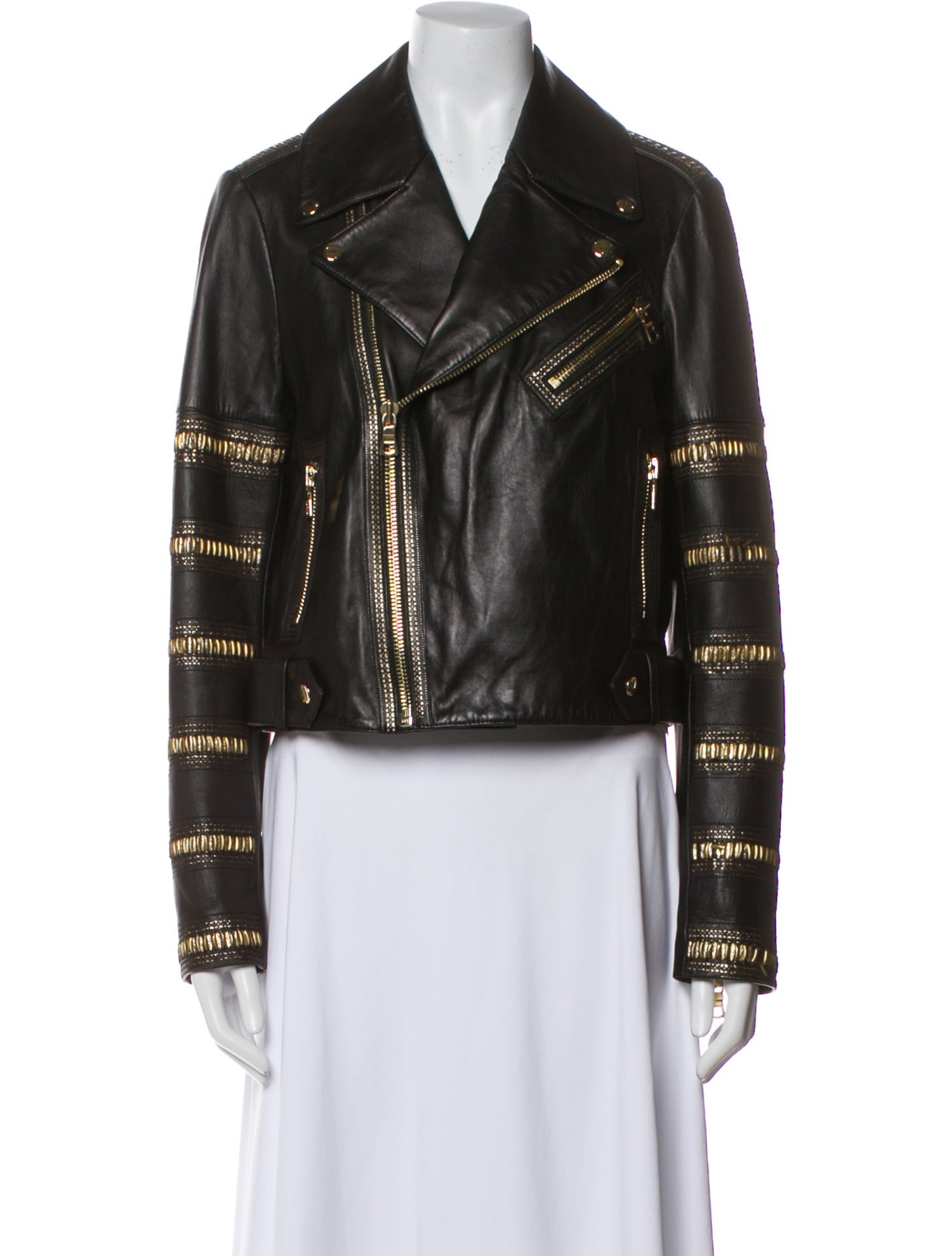 Alice + Olivia Lamb Leather Biker Jacket