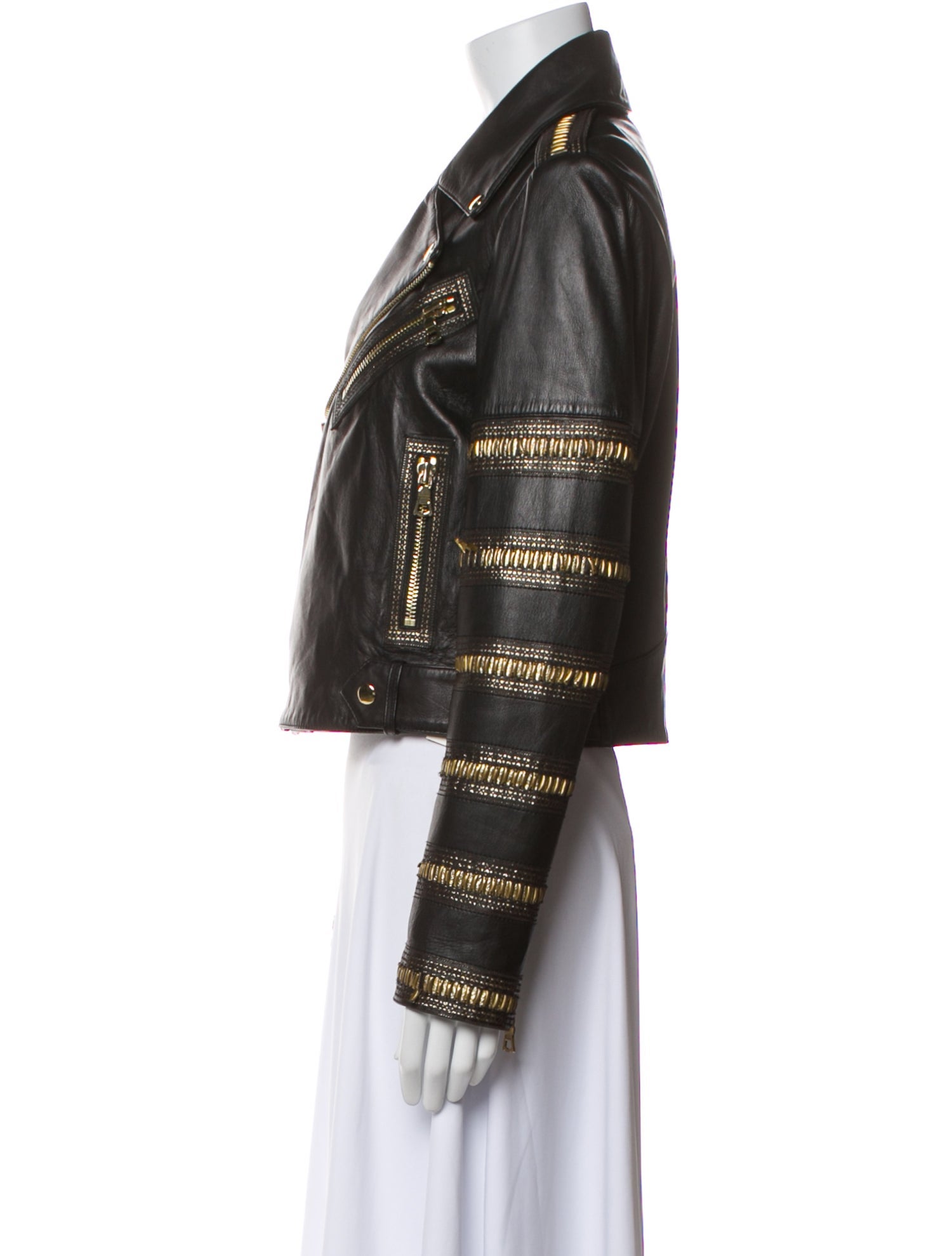 Alice + Olivia Lamb Leather Biker Jacket
