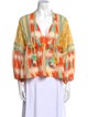 Alice + Olivia Printed V-Neck Blouse