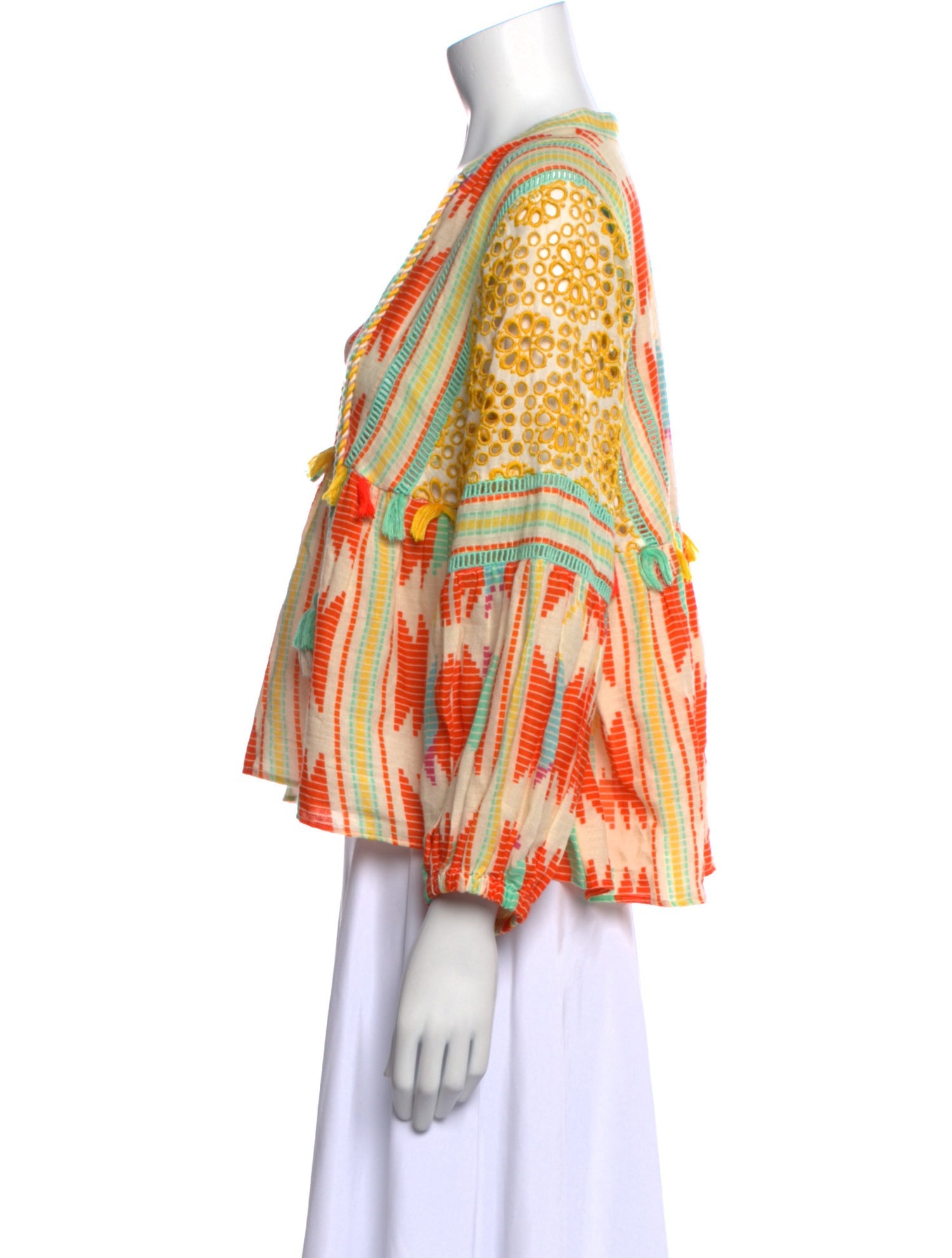 Alice + Olivia Printed V-Neck Blouse