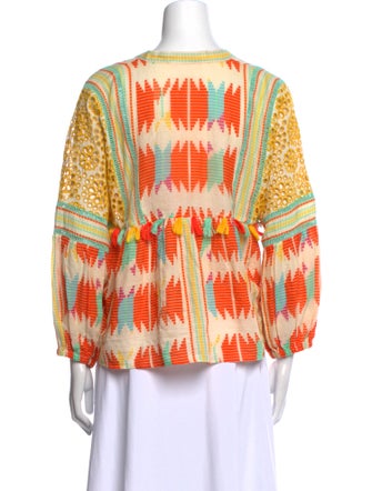 Alice + Olivia Printed V-Neck Blouse