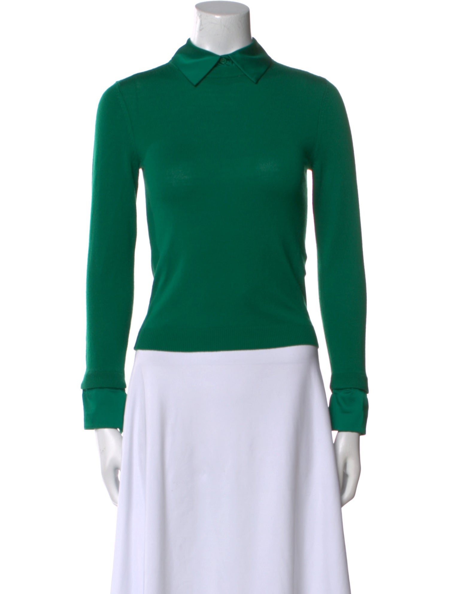 Alice + Olivia Wool Long Sleeve Polo