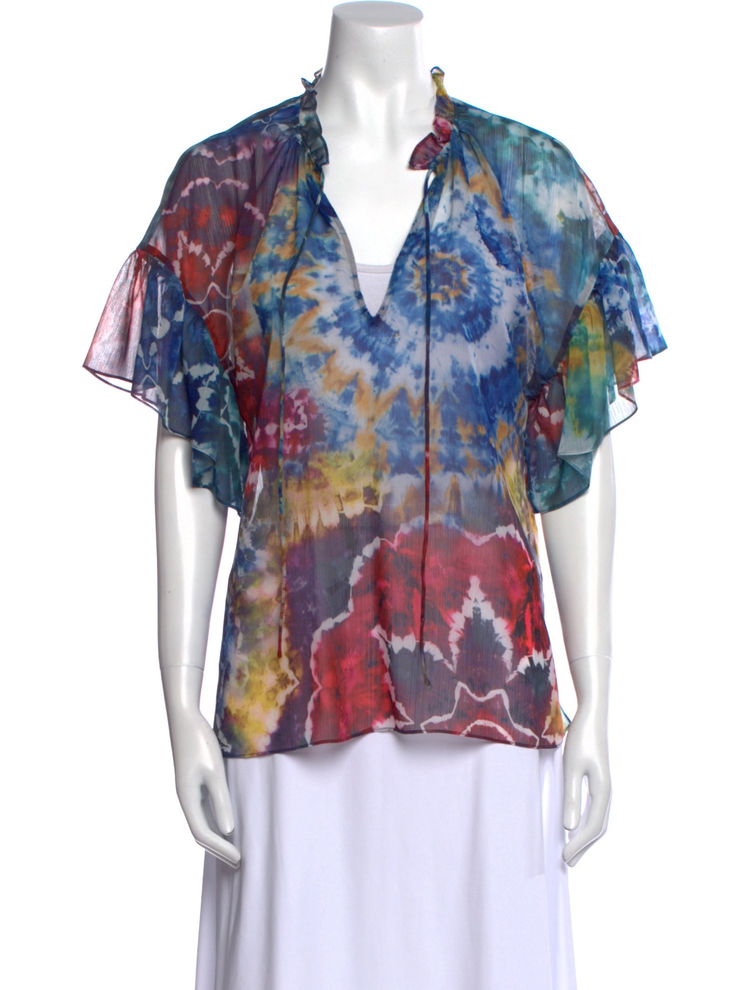 Alice + Olivia Printed V-Neck Top