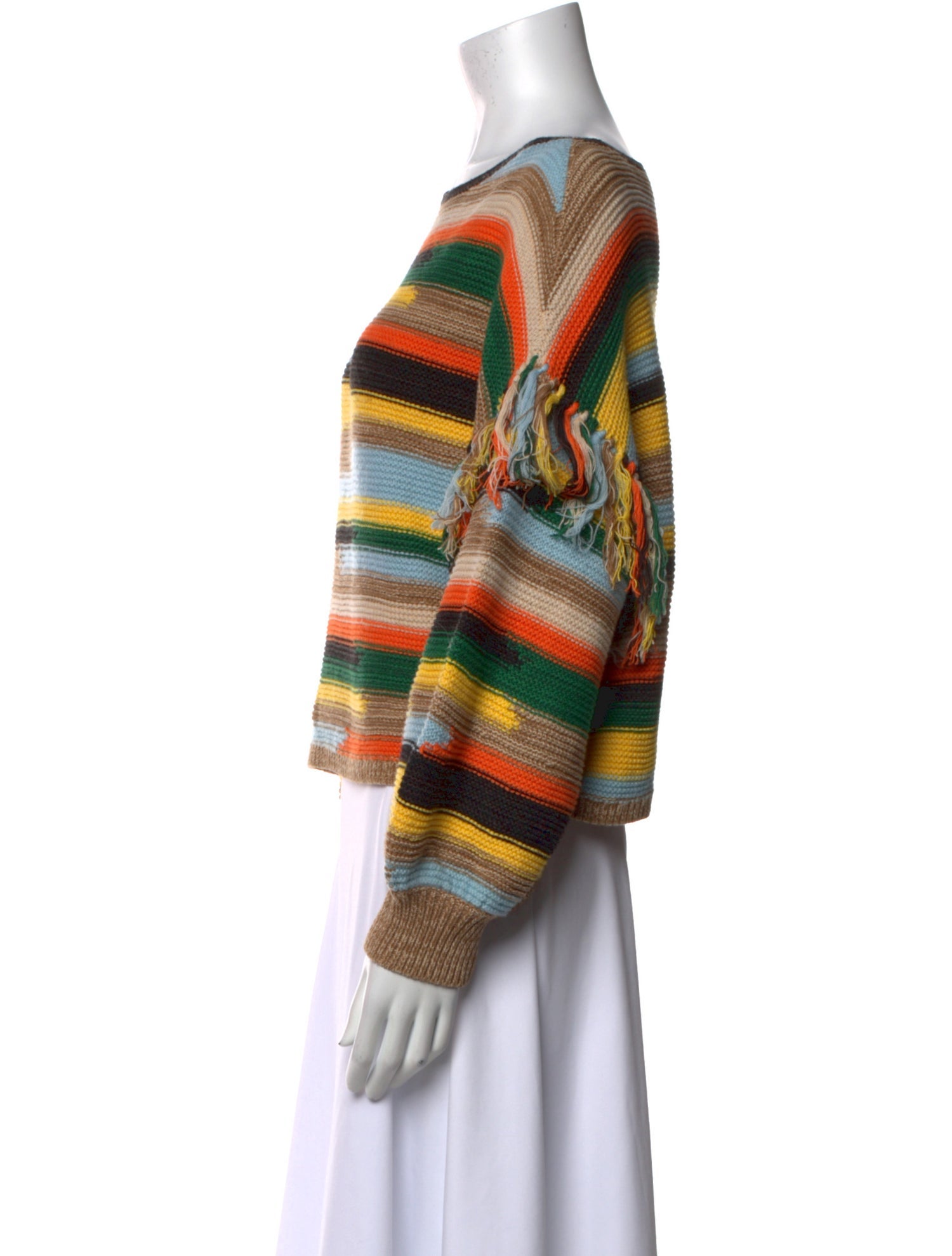 Alice + Olivia Striped Scoop Neck Sweater