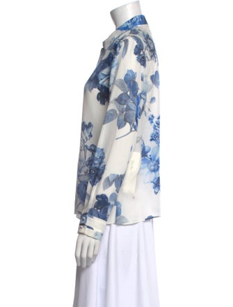 Alice + Olivia Silk Printed Button-Up Top