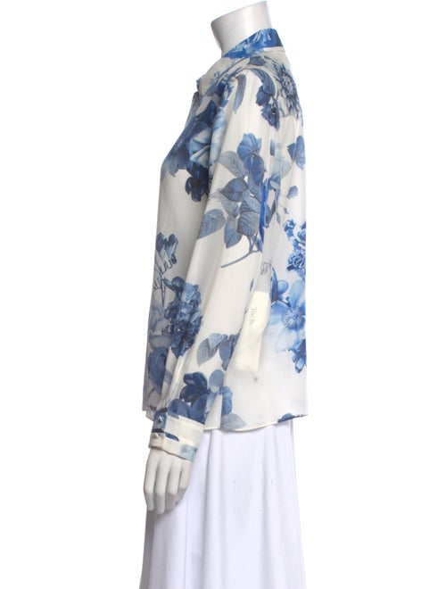 Alice + Olivia Silk Printed Button-Up Top