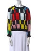 Alice + Olivia Plaid Print Crew Neck Sweatshirt