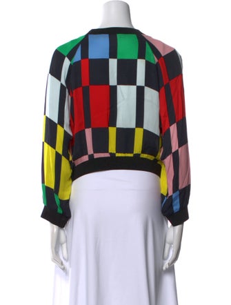 Alice + Olivia Plaid Print Crew Neck Sweatshirt