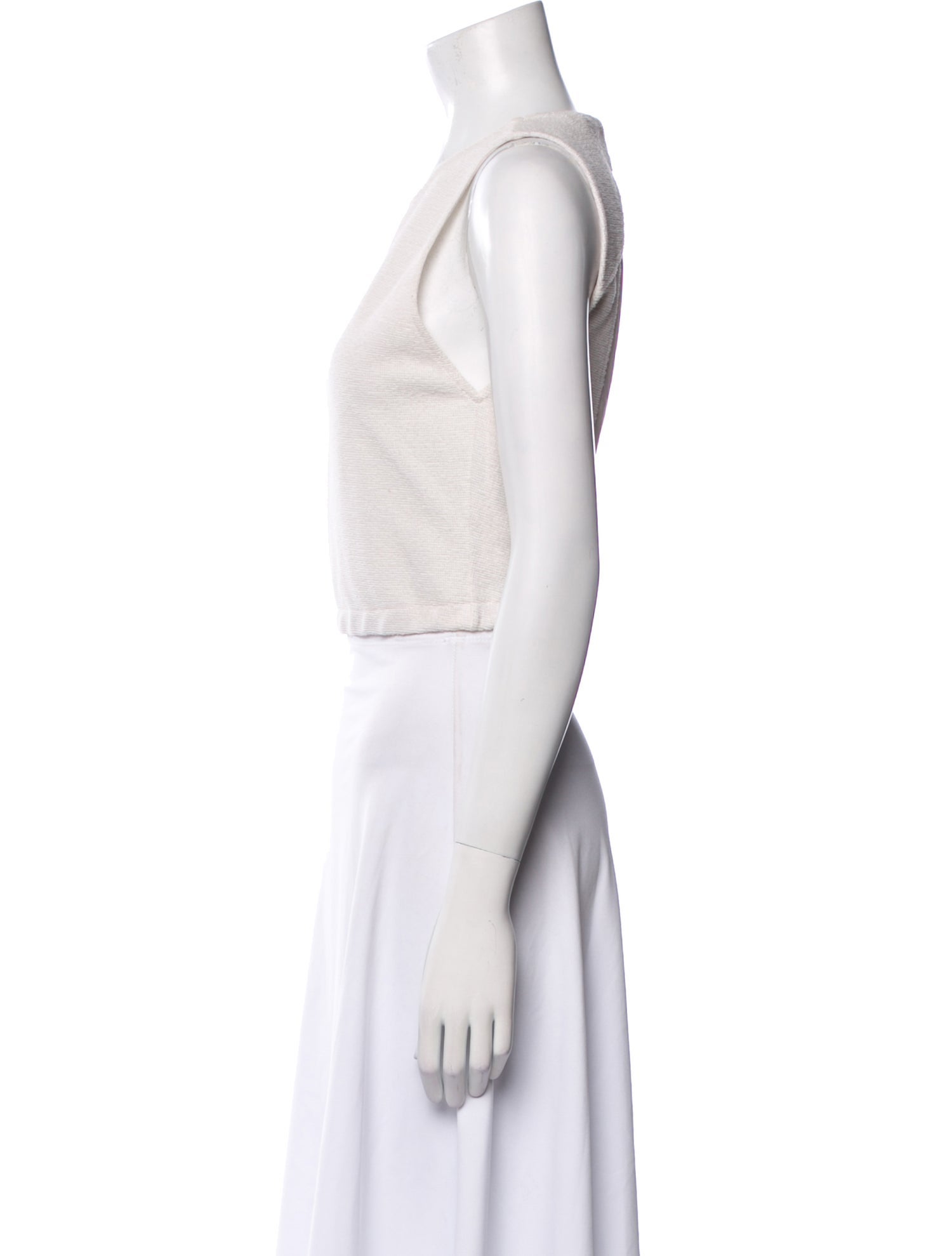 Alice + Olivia Crew Neck Sleeveless Crop Top