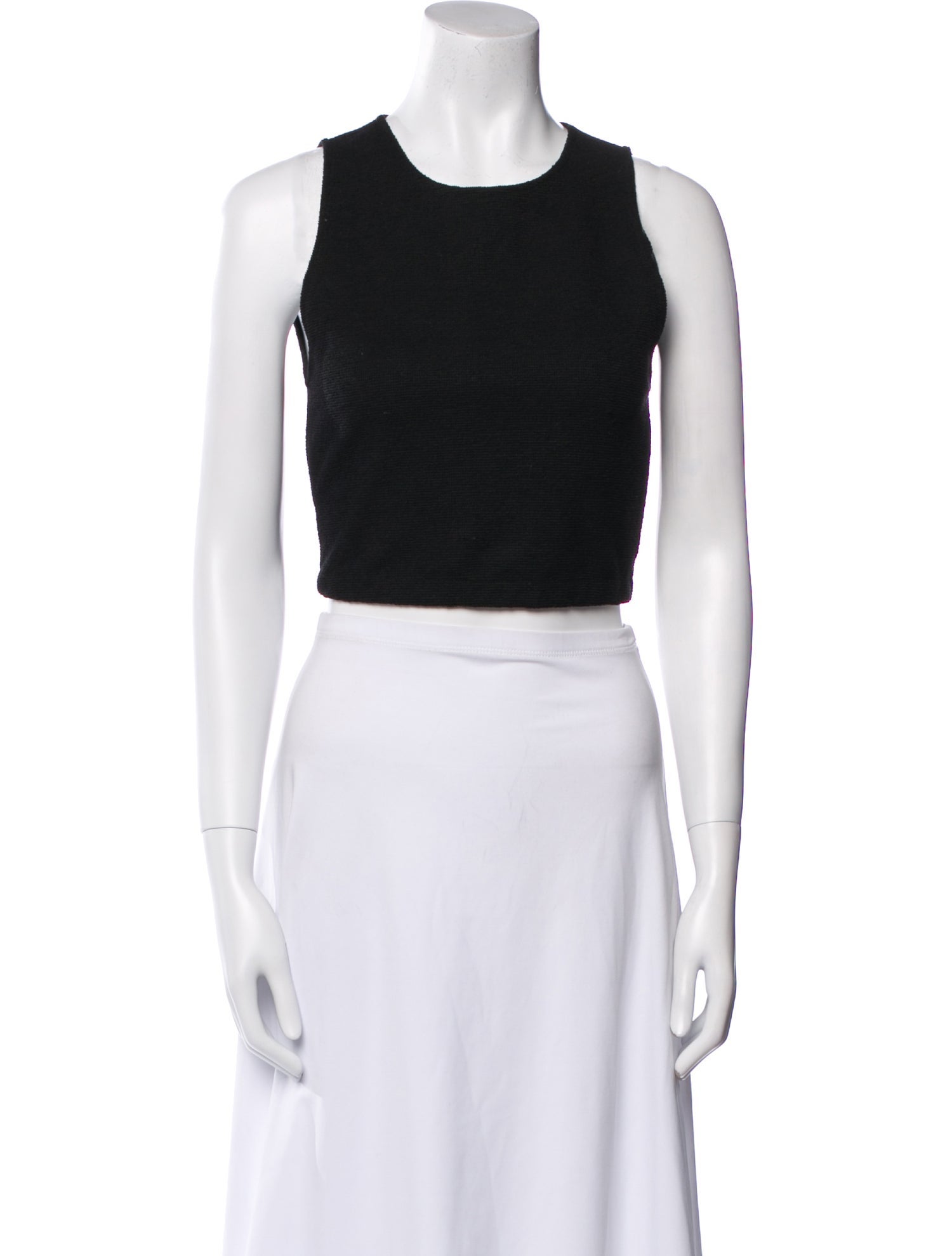 Alice + Olivia Crew Neck Sleeveless Crop Top