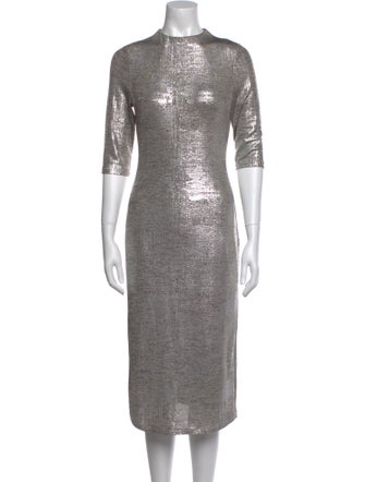 Alice + Olivia Mock Neck Midi Length Dress