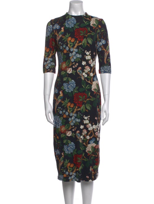 Alice + Olivia Floral Print Midi Length Dress