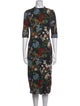 Alice + Olivia Floral Print Midi Length Dress