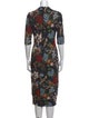 Alice + Olivia Floral Print Midi Length Dress