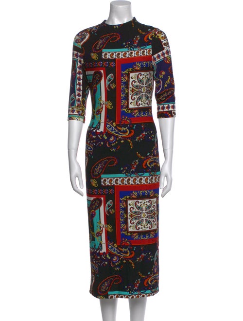 Alice + Olivia Paisley Print Midi Length Dress