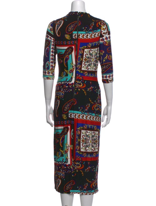 Alice + Olivia Paisley Print Midi Length Dress