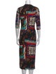 Alice + Olivia Paisley Print Midi Length Dress
