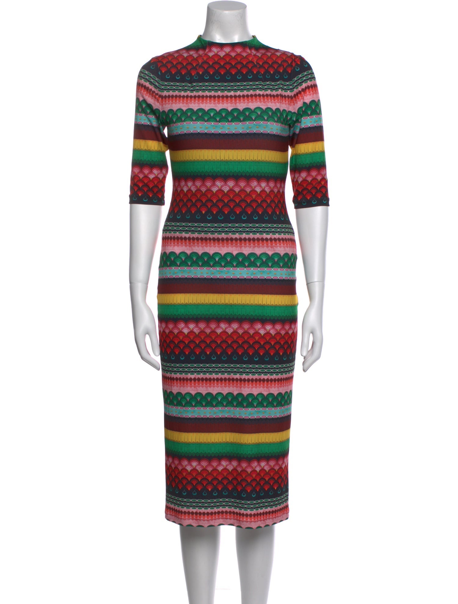 Alice + Olivia Striped Midi Length Dress