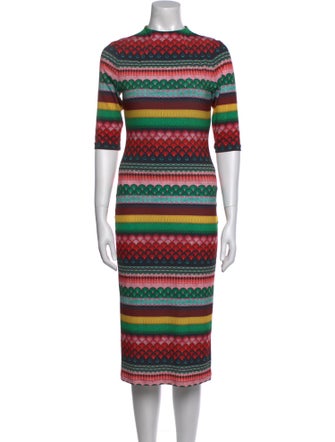 Alice + Olivia Striped Midi Length Dress