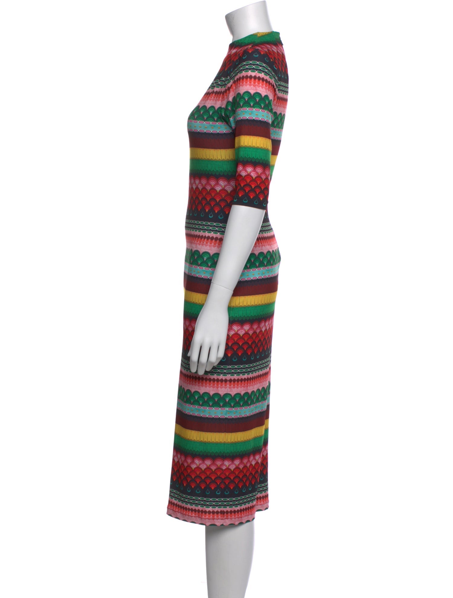 Alice + Olivia Striped Midi Length Dress