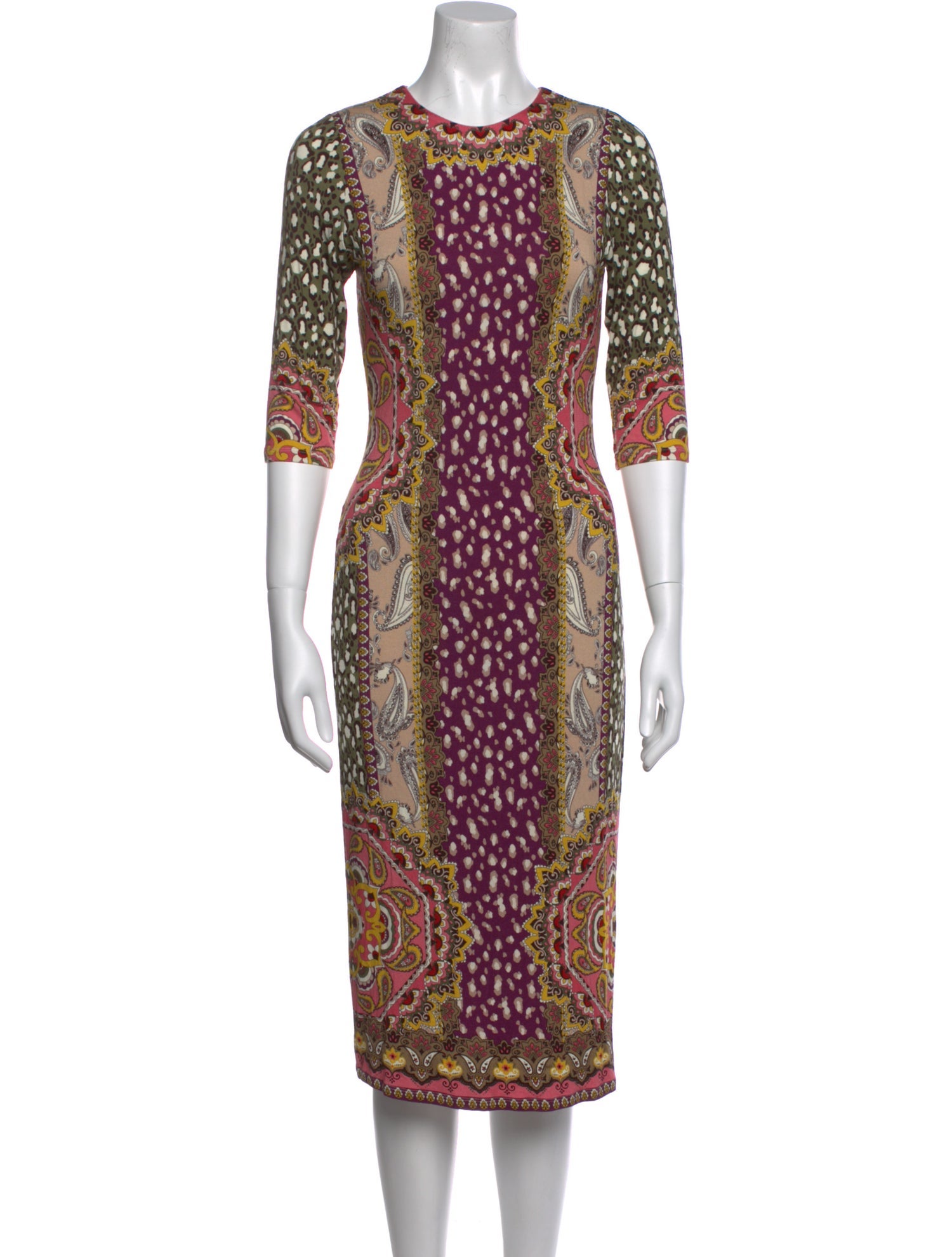Alice + Olivia Paisley Print Midi Length Dress