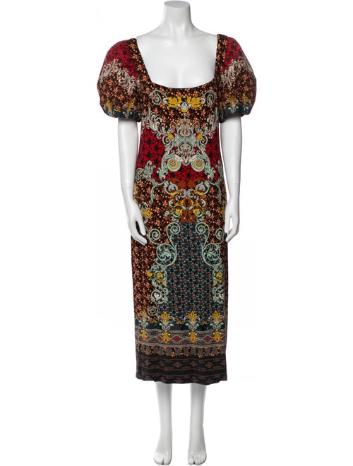 Alice + Olivia Floral Print Midi Length Dress