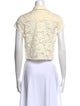 Alice + Olivia Lace Pattern Short Sleeve Crop Top