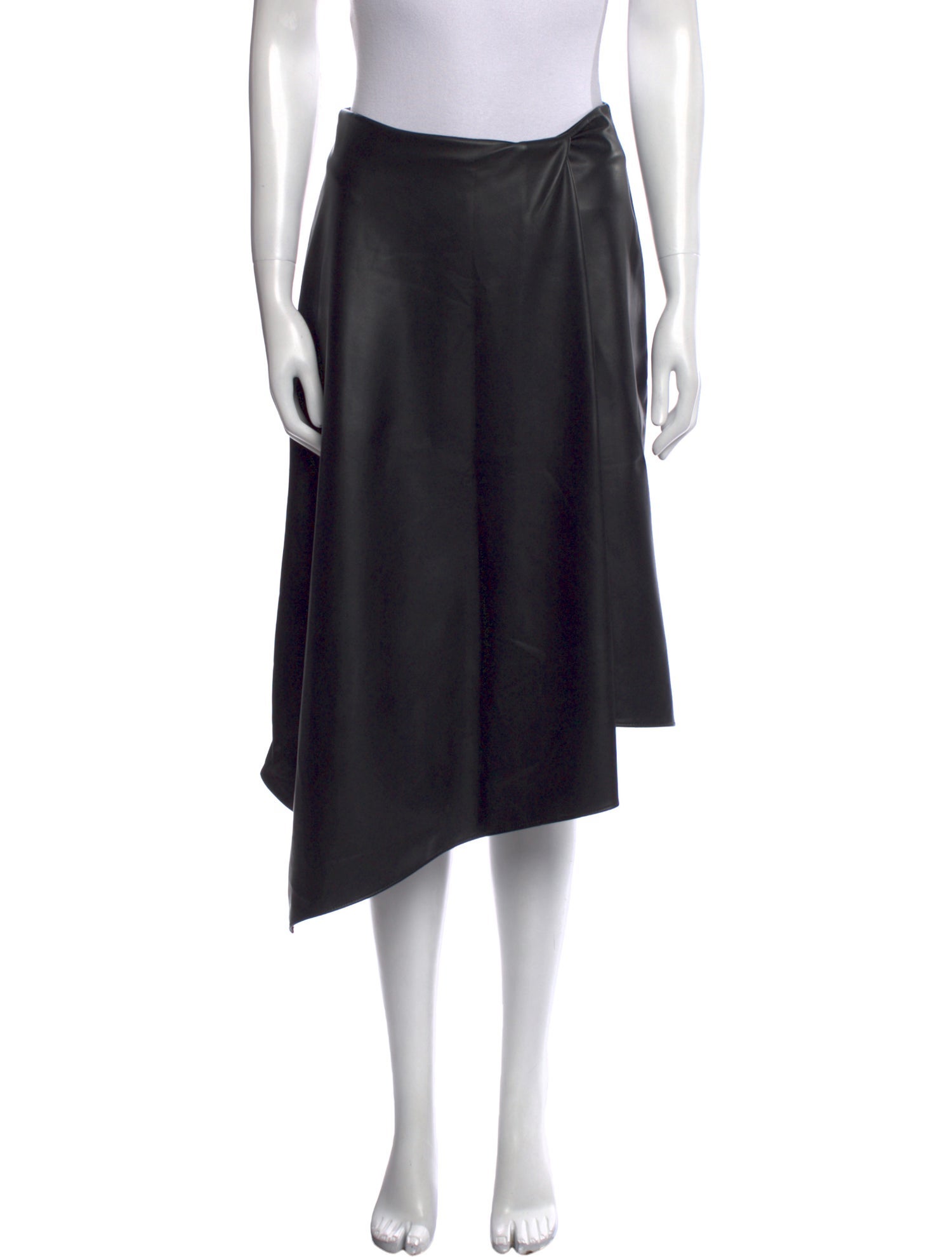 Alice + Olivia Faux Leather Midi Length Skirt