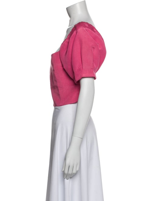 Alice + Olivia Square Neckline Short Sleeve Crop Top