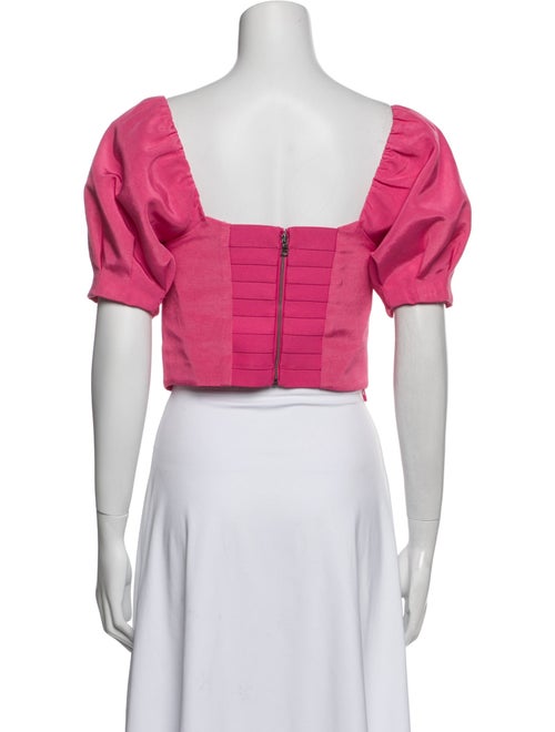 Alice + Olivia Square Neckline Short Sleeve Crop Top