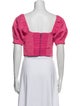 Alice + Olivia Square Neckline Short Sleeve Crop Top