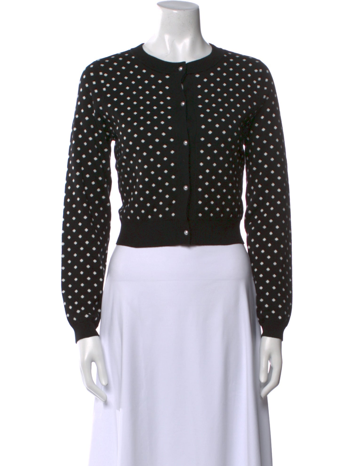 Alice + Olivia Polka Dot Print Crew Neck Crop Top w/ Tags