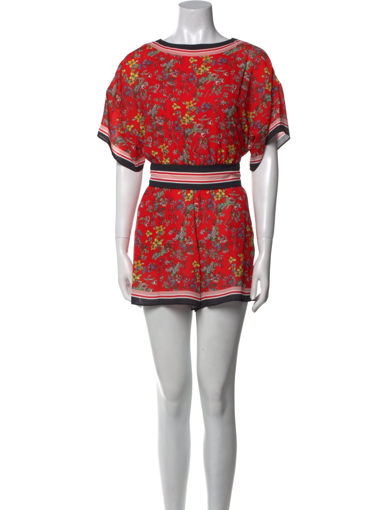 Alice + Olivia Printed Scoop Neck Romper