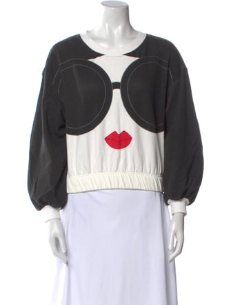 Alice + Olivia Graphic Print Scoop Neck Sweatshirt