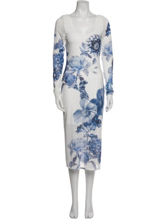 Alice + Olivia Floral Print Midi Length Dress