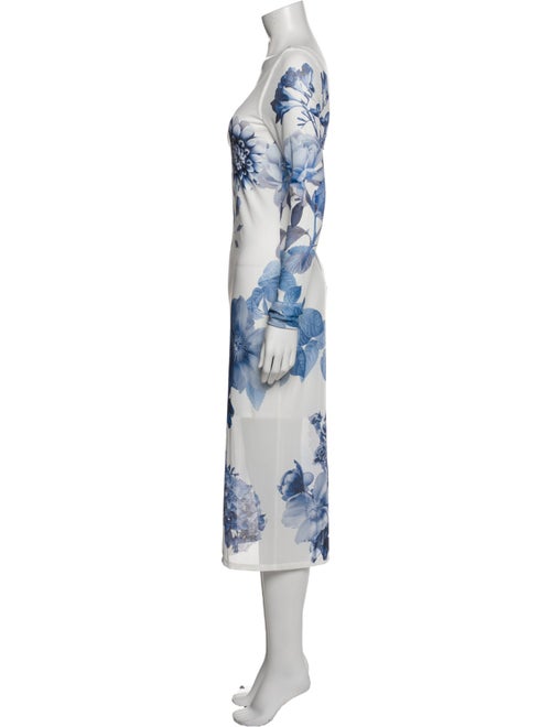 Alice + Olivia Floral Print Midi Length Dress
