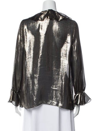 Alice + Olivia Silk V-Neck Blouse