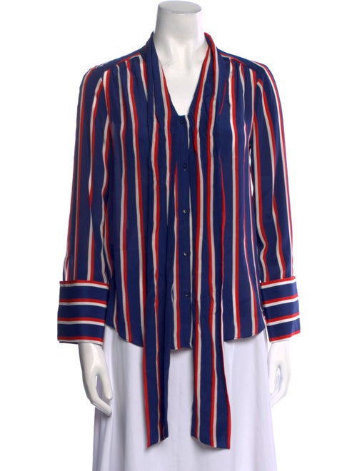 Alice + Olivia Silk Striped Button-Up Top