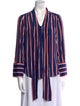 Alice + Olivia Silk Striped Button-Up Top