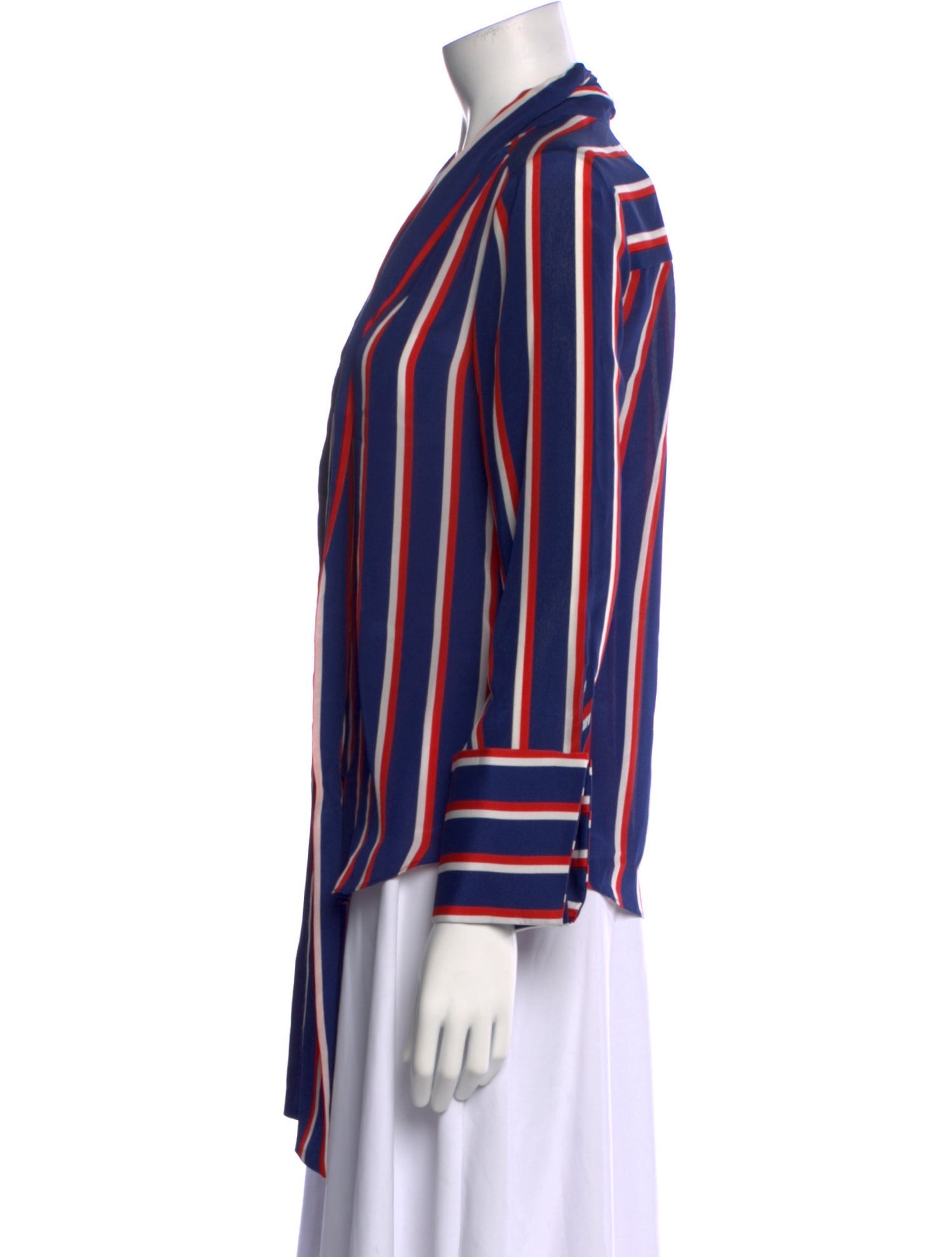 Alice + Olivia Silk Striped Button-Up Top