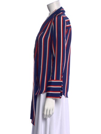 Alice + Olivia Silk Striped Button-Up Top
