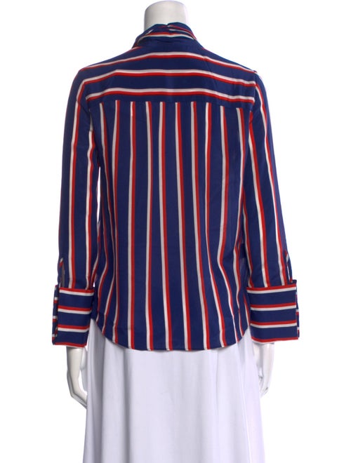 Alice + Olivia Silk Striped Button-Up Top