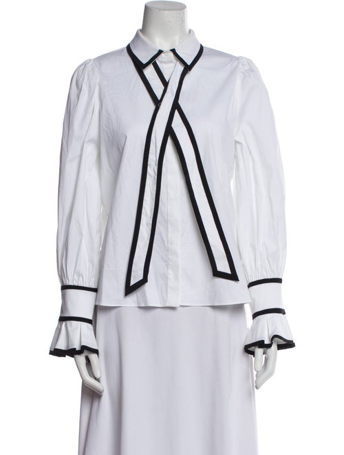 Alice + Olivia Striped Long Sleeve Button-Up Top